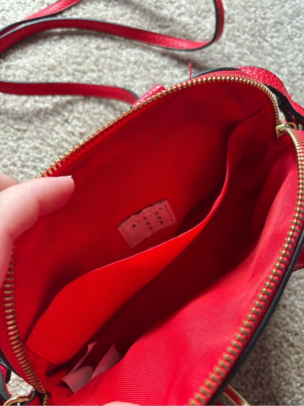 a new day Red Pebble Leather Mini Crossbody Purse - Picture 9 of 11